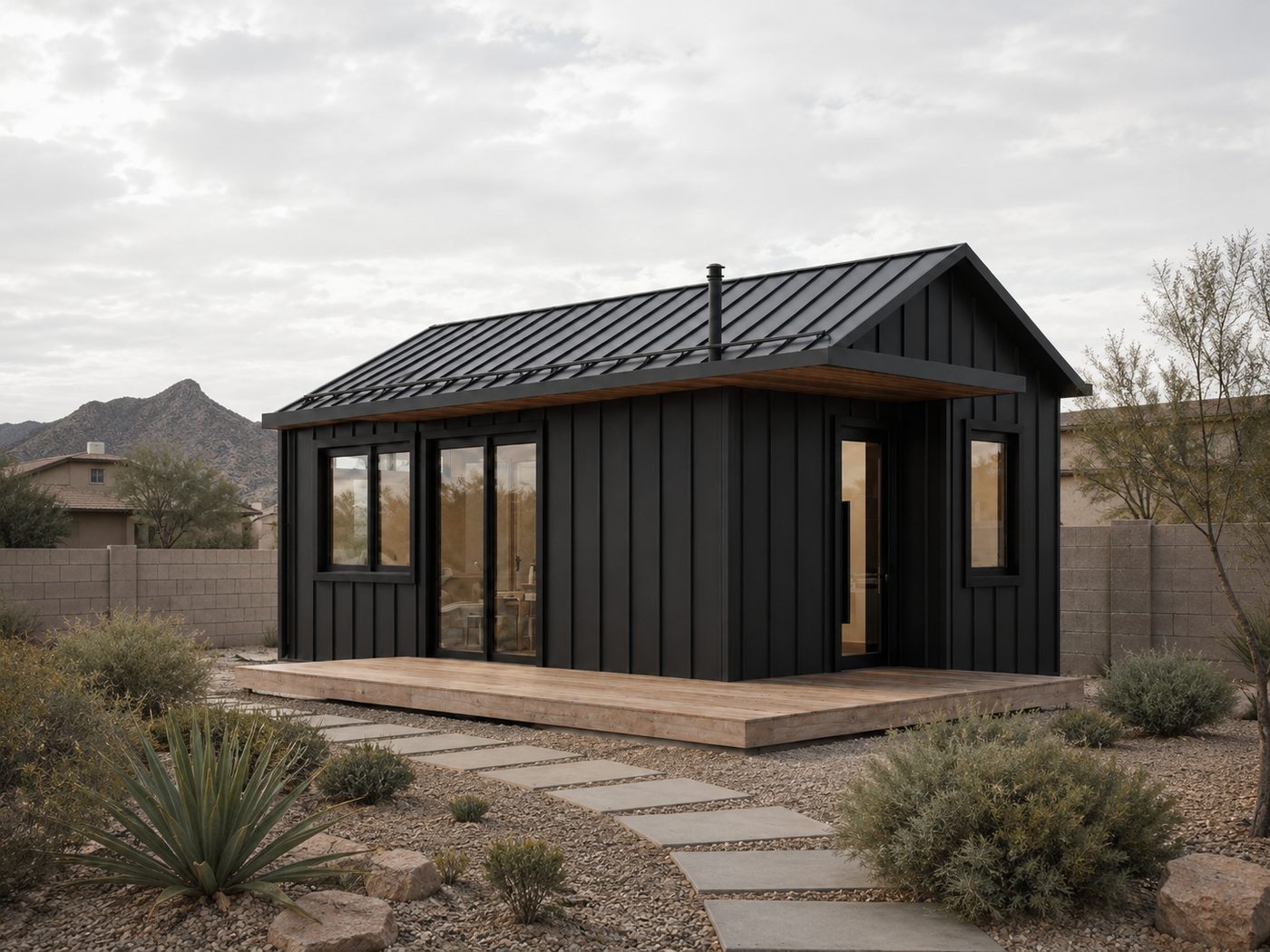 Studio casita exterior, desert modern