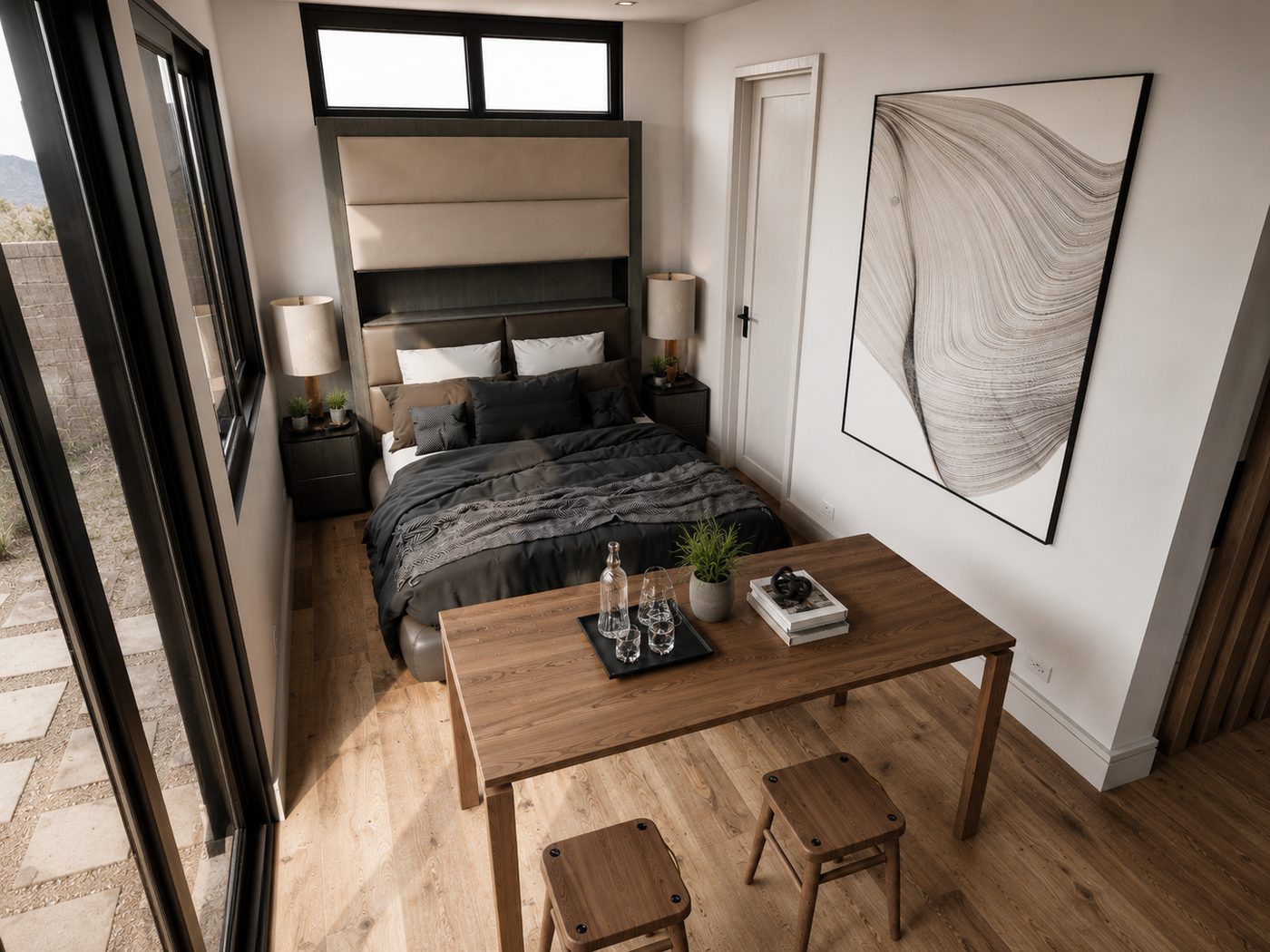 Studio casita sleeping area